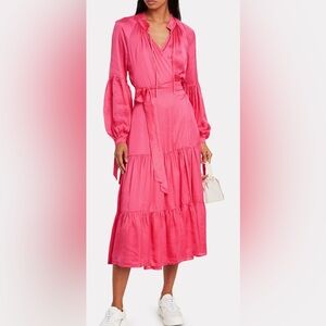 NWT MUNTHE Helmet Satin Wrap
Dress Pink MIDI Size 34 = US 2
